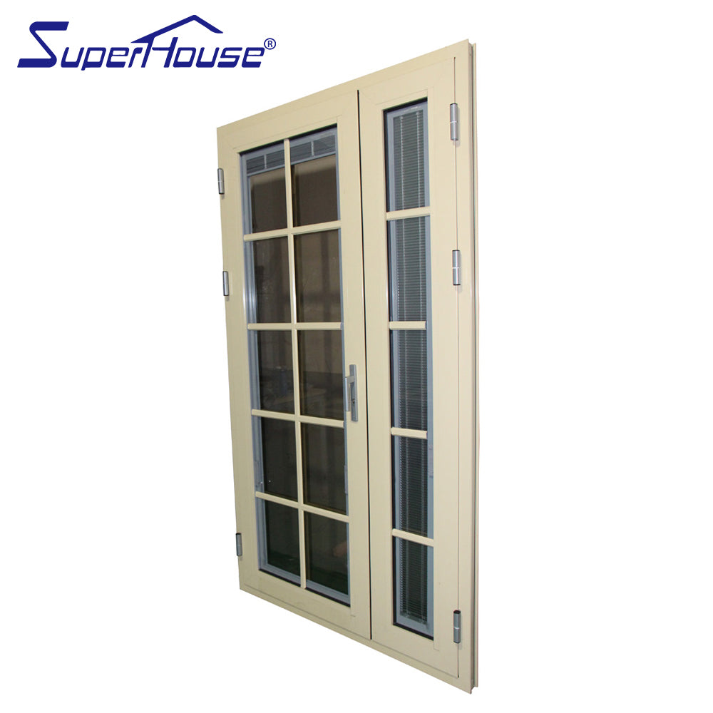 Superhouse AS2047 NFRC AAMA NAFS NOA standard double glass aluminium swing doors kitchen