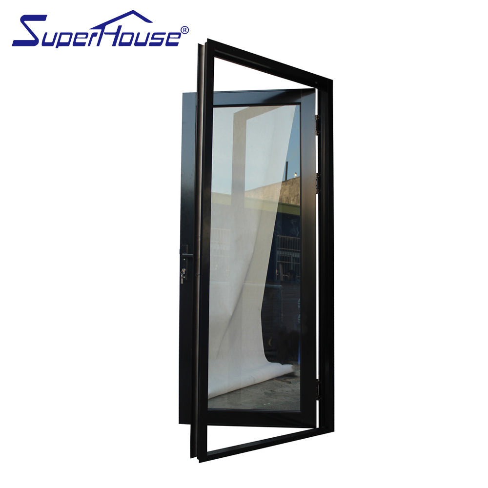 Superwu Thermal break glazed aluminum hinged door commercial system french doors casement door