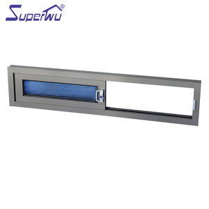 Superwu high quality Blue tinted glass sliding window aluminum slider windows