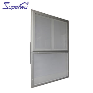 Superwu Double Tempered Glass aluminum sliding Window with Grill