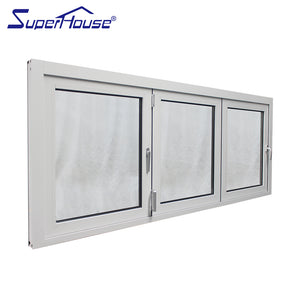 Superwu Australian Standard Thermal break aluminum folding window with tempered glass four panels