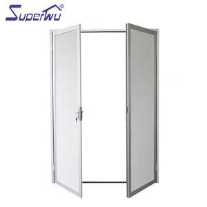 Superwu 10 Year Warranty Casement Exterior French Style Swing Door Aluminum Frame Glass Double Entry Door