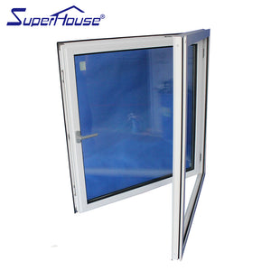 Superhouse North America NFRC and NOA and Australia AS2047 standard powder coating aluminium frame casement window with tinted glass