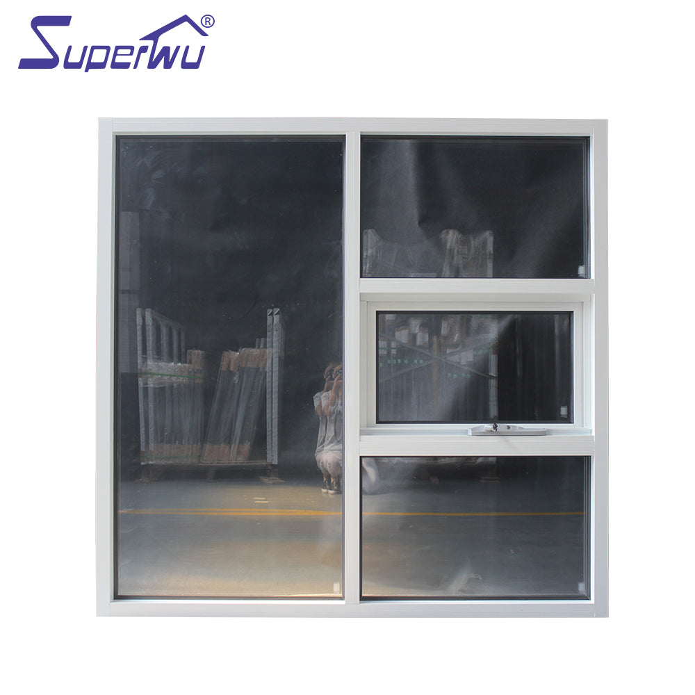 Superwu impact system double glazed insulated aluminum alloy awning windows