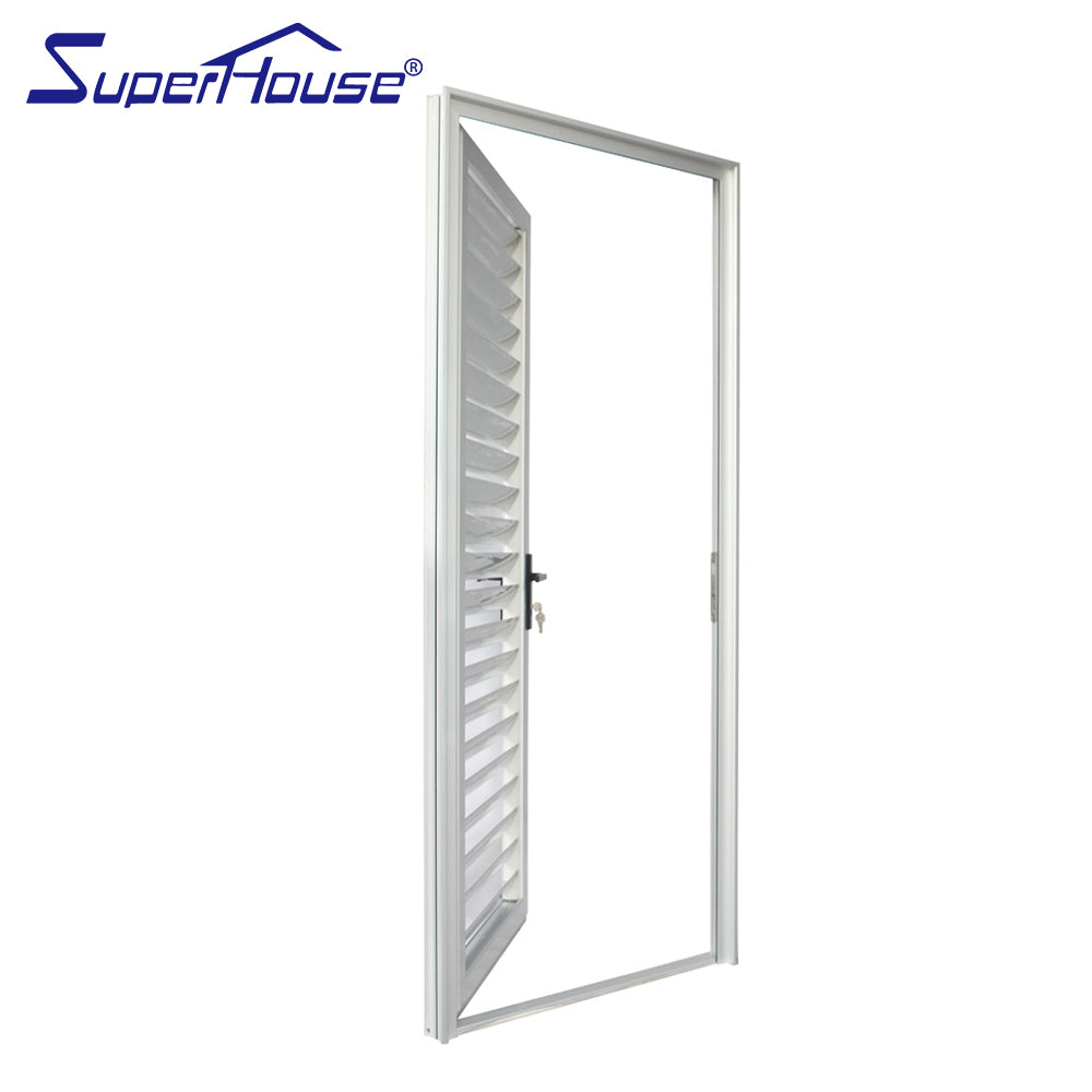 Superhouse AS2047 NFRC AAMA NAFS NOA standard commercial aluminium louver swing door