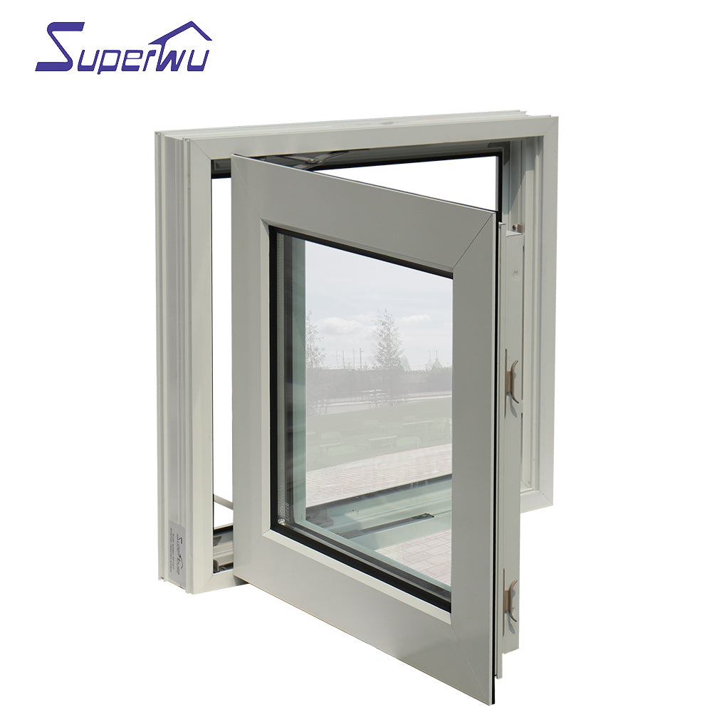 Superwu Swing french window EU market high quality high energy saving aluminium wood casement tempered safety glass