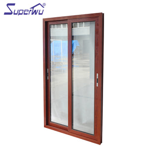 Superwu balcony laminated glass wooden sliding doors