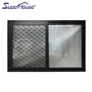 Superhouse black frame aluminium sliding window