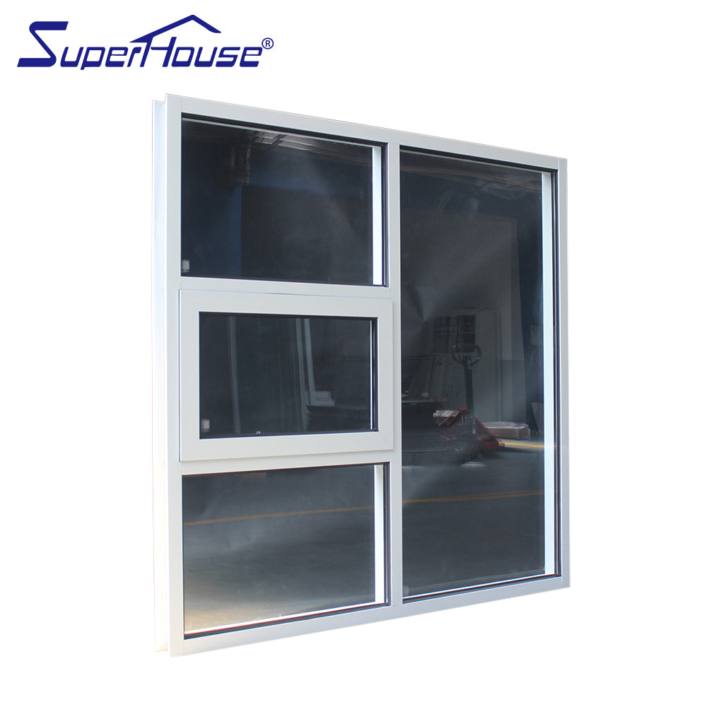Superhouse Double glazed aluminum awning windows waterproof awning window wrought iron vertical awning