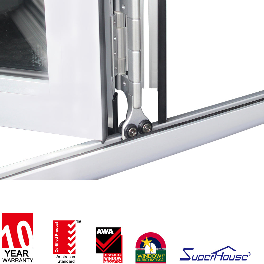 Superhouse Heavy duty double glass aluminium frame folding door comply with AS2047
