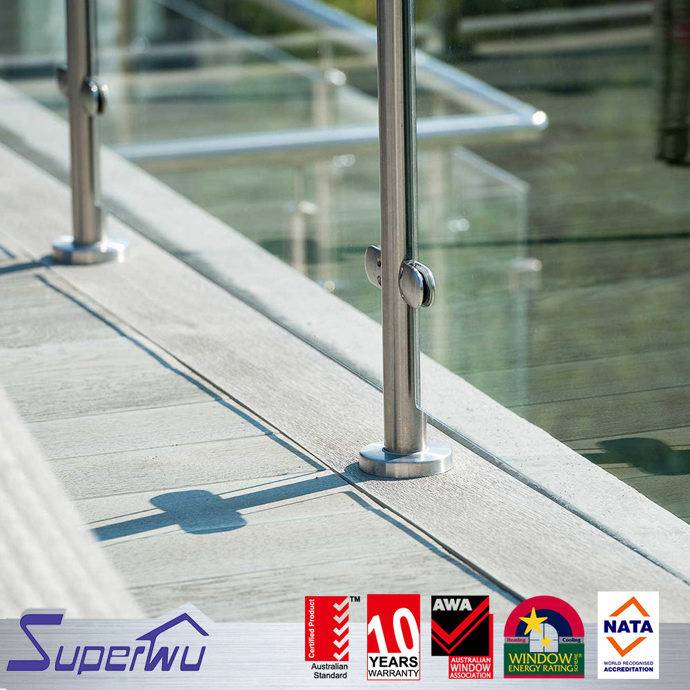 Superwu Australia standard popular design aluminum alloy&glass fence or handrail or balustrade
