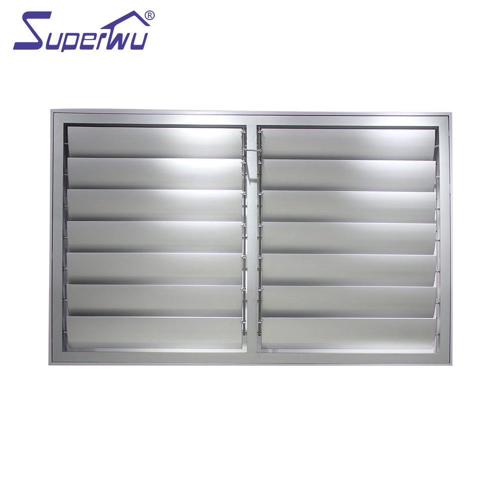 Superwu Aluminium External Shutters With Security Mesh Power Electric