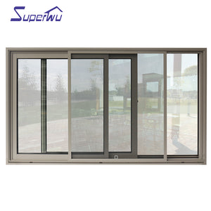 Superwu security impact resistance double glazing tempered glass Aluminium sliding windows
