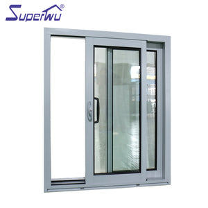 Superwu Best Selling 2020 double glazing tempered glass aluminium 2 track sliding windows