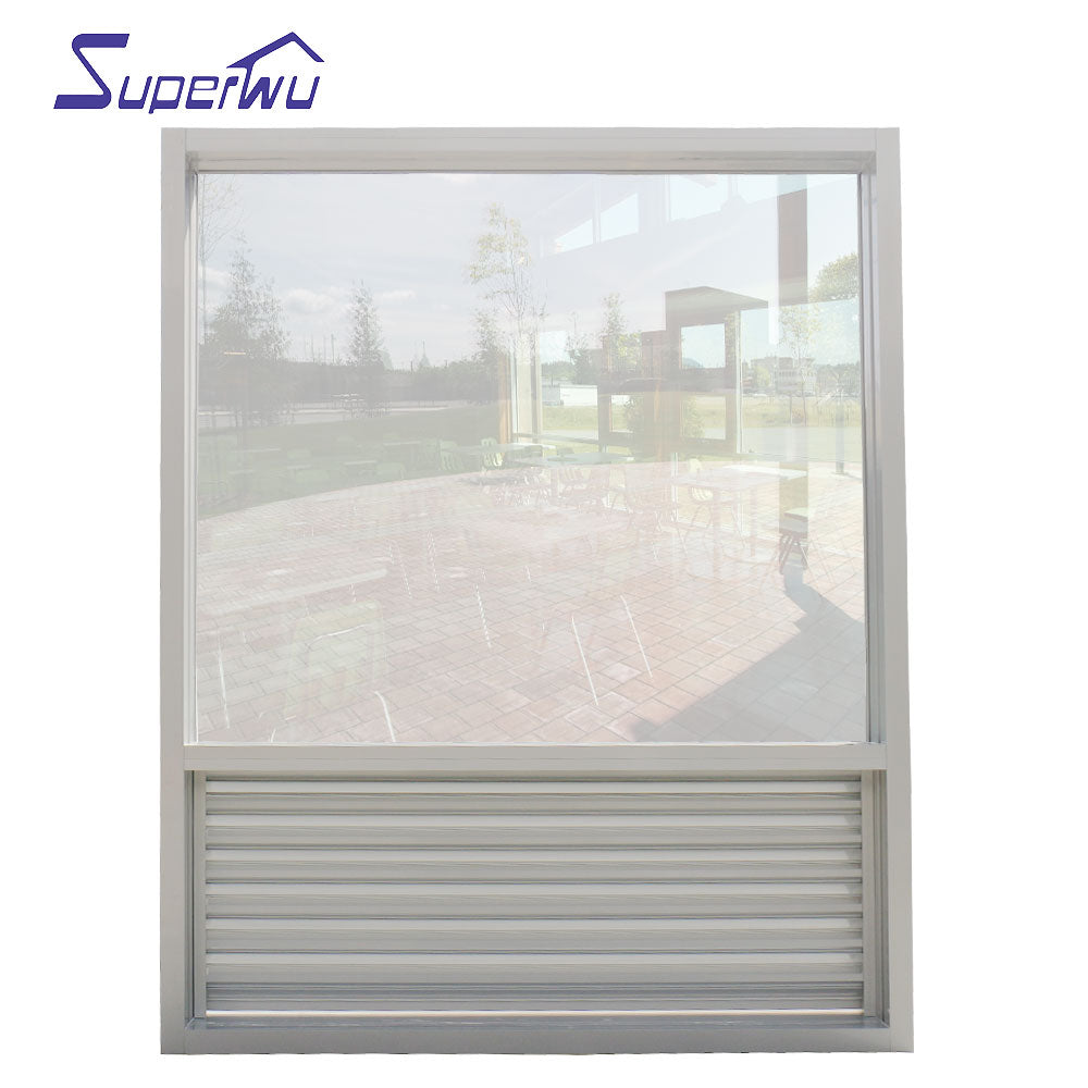Superwu Aluminum windows sun shade aluminum powder coated window louver with fixed part