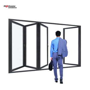 Superhouse NFRC AS2047 standard custom external 4 panel folded aluminum profile frame glass bifold door