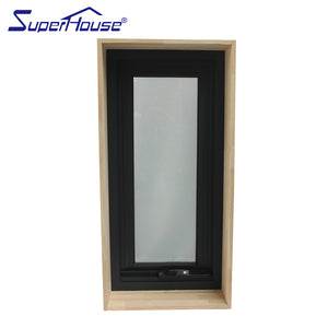 Superwu Australia High Quality Double Glazed Aluminum Awning Window with Timber Reveal