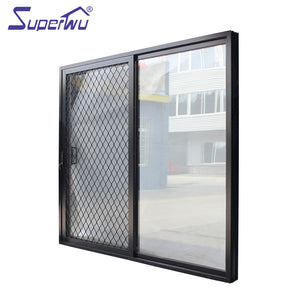 Superwu shanghai manufacture aluminium security mesh sliding door for balcony