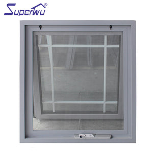 Superwu AS2047 modern window grill design iron Awning Aluminium Vertical Bathroom outward opening Windows