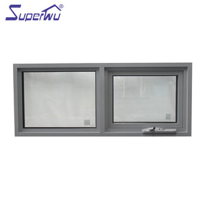 Superwu NFRC Energy Saving Thermally Broken System Aluminum Vertical Window Awning Style