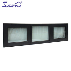 Superwu Tempered Clear Glass Water Resistant Commercial Double Glazed Awning Windows