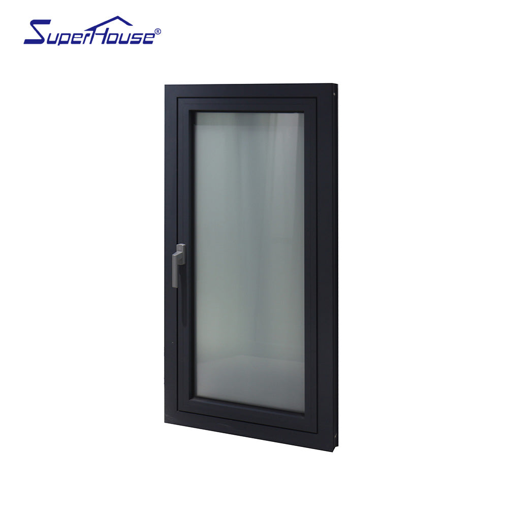 Superhouse Excellent Smooth Aluminum Framed Casement Window With Vertical Handle