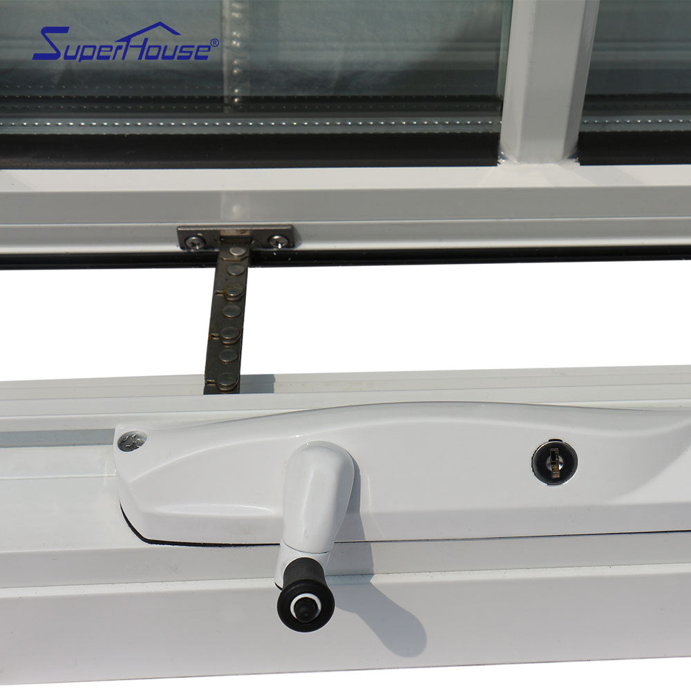 Superwu Australia chain winder with aluminum grill double toughened glass awning window