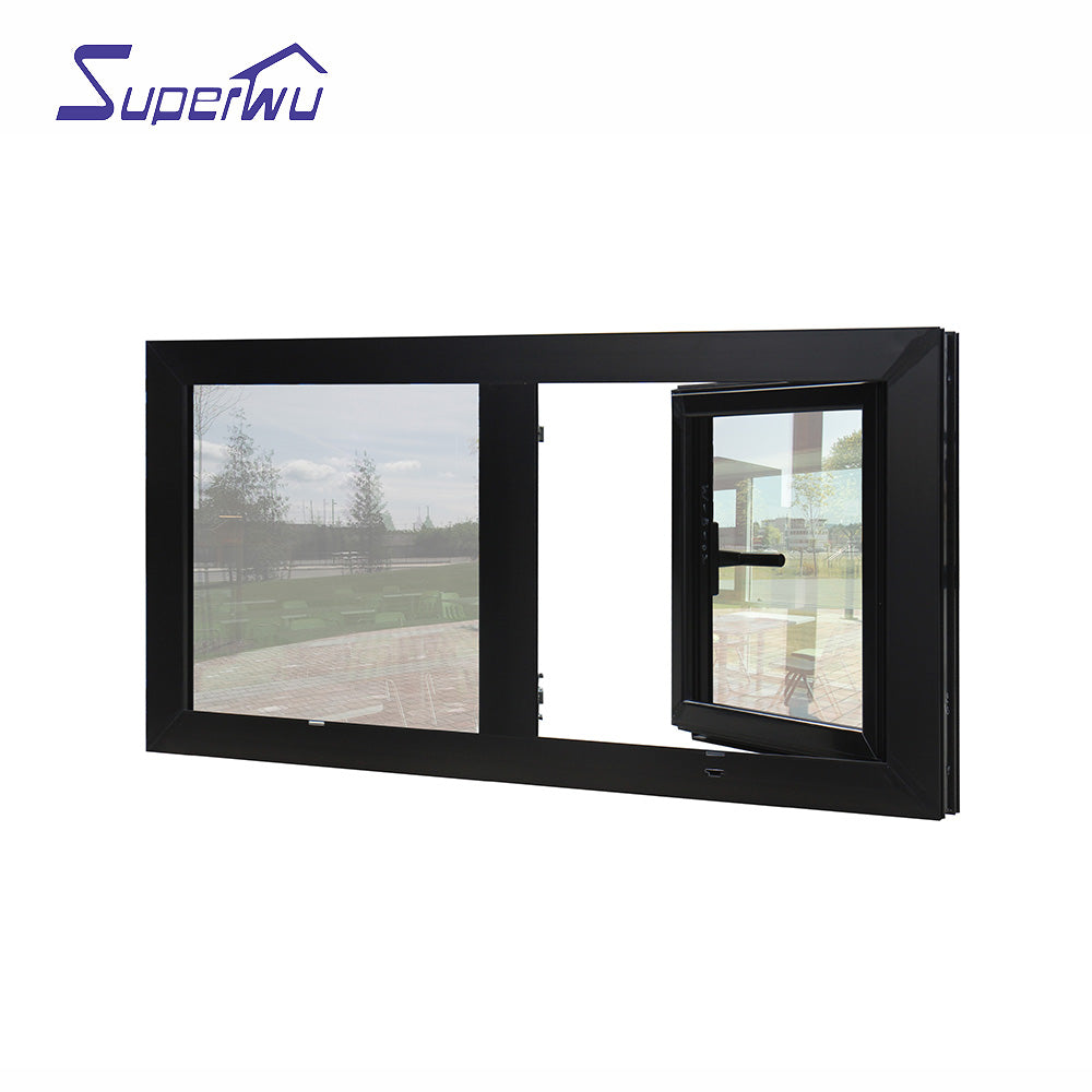 Superwu aluminum double tempered casement glass windows prices