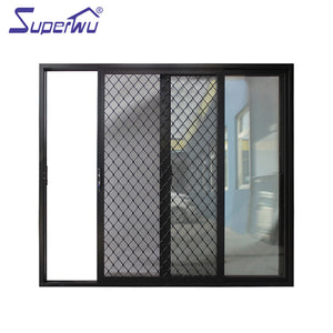 Superwu shanghai manufacture aluminium security mesh sliding door for balcony