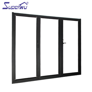 Superwu bottom roller aluminum tempered glass folding/ bifold doors