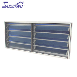 Superwu Aluminium double glazed glass blind shutter louver windows cheap price best sale Australia market