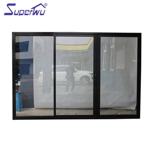 Superwu commercial aluminum double glass sliding door