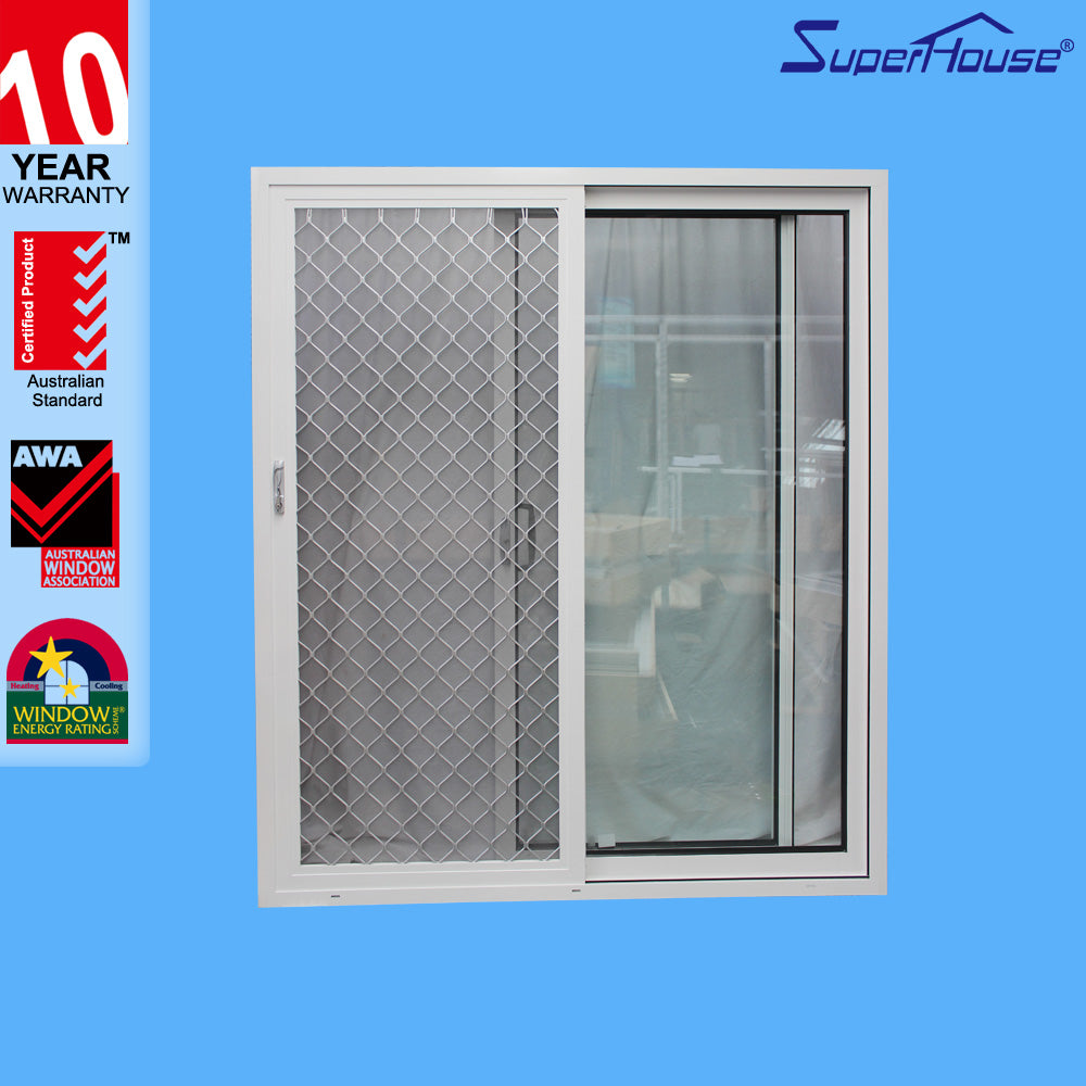 Superhouse Aluminum double tempered glass three panels sliding stacking door