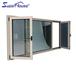Superhouse Double Tilt&Turn Window With Fixed Window In the Middle Cheap Price For Wholesale