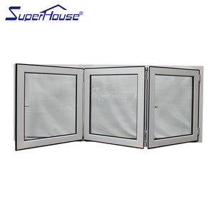 Superwu Wholesale soundproof standard size glass profile aluminium bifold window folding windows and doors