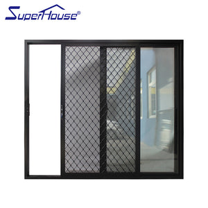 Superhouse Waterproof safety glass sliding door with mesh