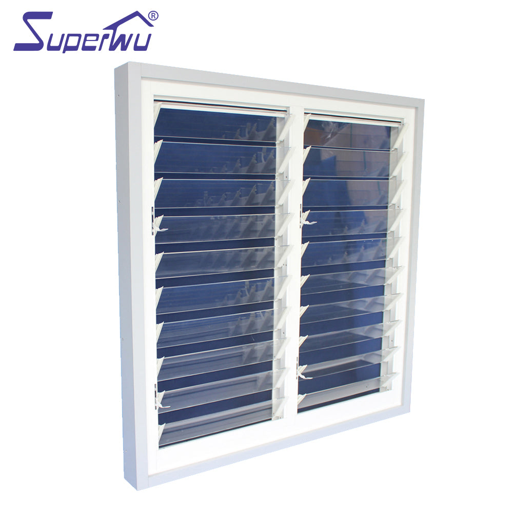 Superwu Adjustable louver construction material aluminum glass louver price of glass louver for commercial