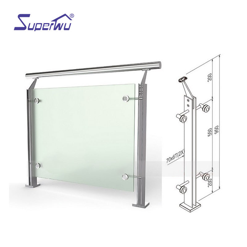 Superwu Aluminum glass balustrade handrail