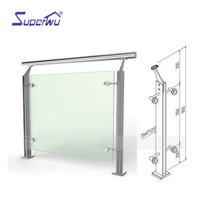 Superwu Aluminum glass balustrade handrail