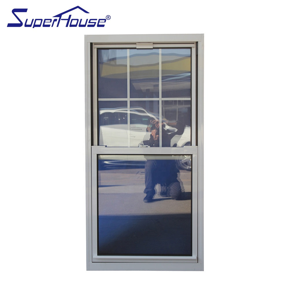 Superhouse USA Canada standard aluminum double hung windows with USA hardware