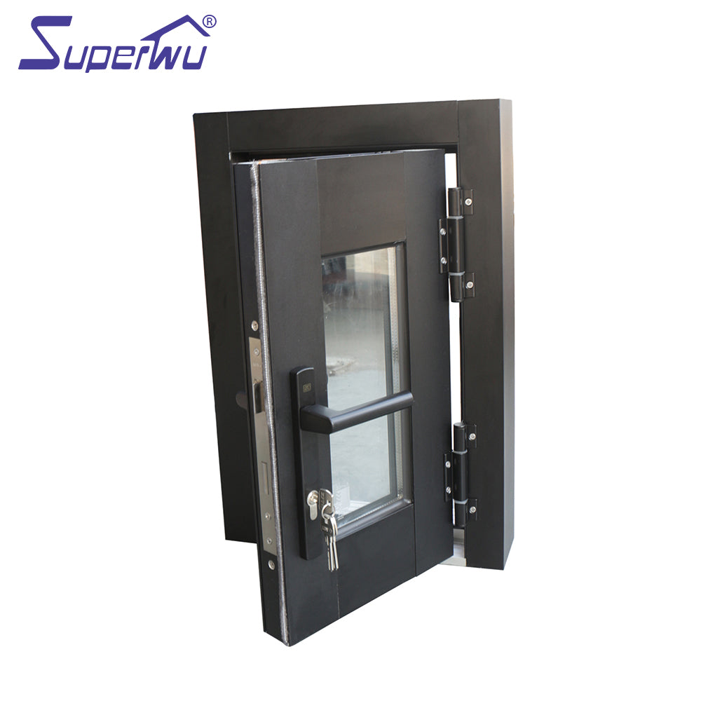 Superwu Hurricane impact security door with laminated glass french style aluminum casement hinged door sample