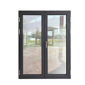 Superwu Cheap price french patio doors aluminium frame double glass exterior aluminum door