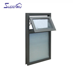 Superwu Double Insulated Tempered Glaze Aluminium Profile Awning Window