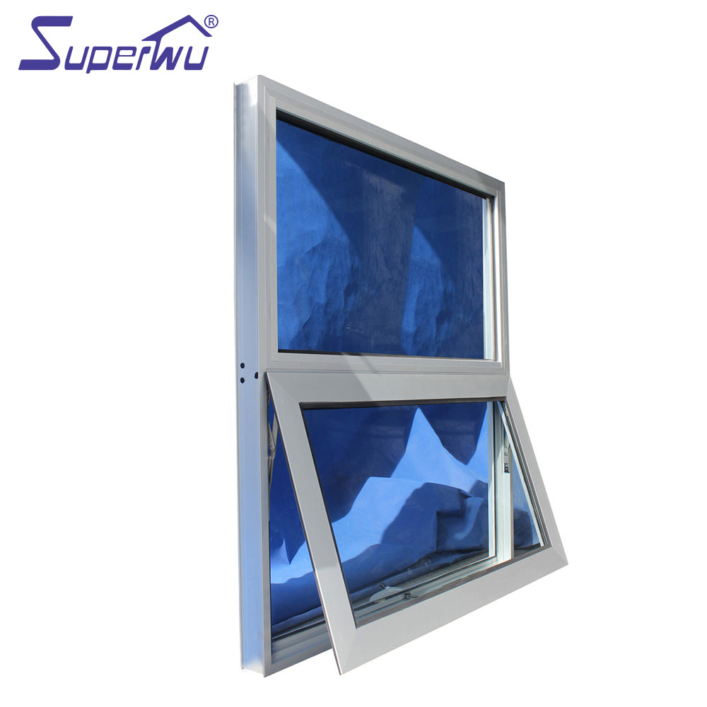 Superwu Double Tempered Insulated Glass Aluminum Awning Window Design