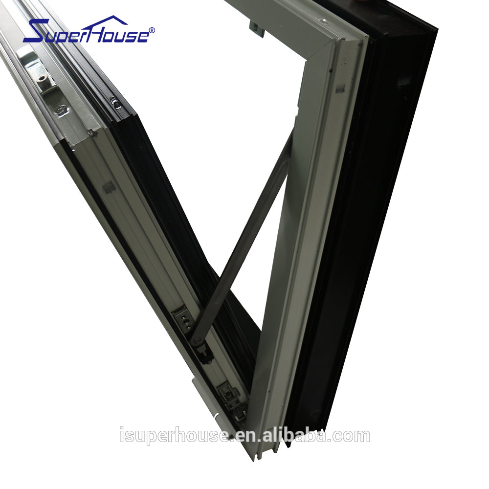 Superhouse Customized aluminium two sided color super color glass crank awning window