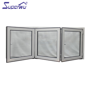 Superwu American Standard double tempered glass bi fold accordion/folding window exterior windows
