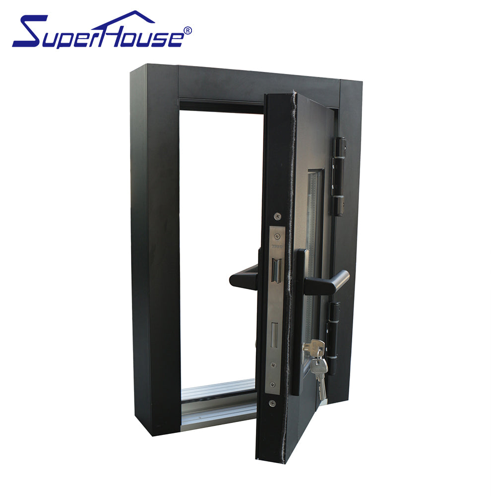 Superhouse AS2047 NFRC AAMA NAFS NOA standard commercial tempered glazed aluminum small hinged door