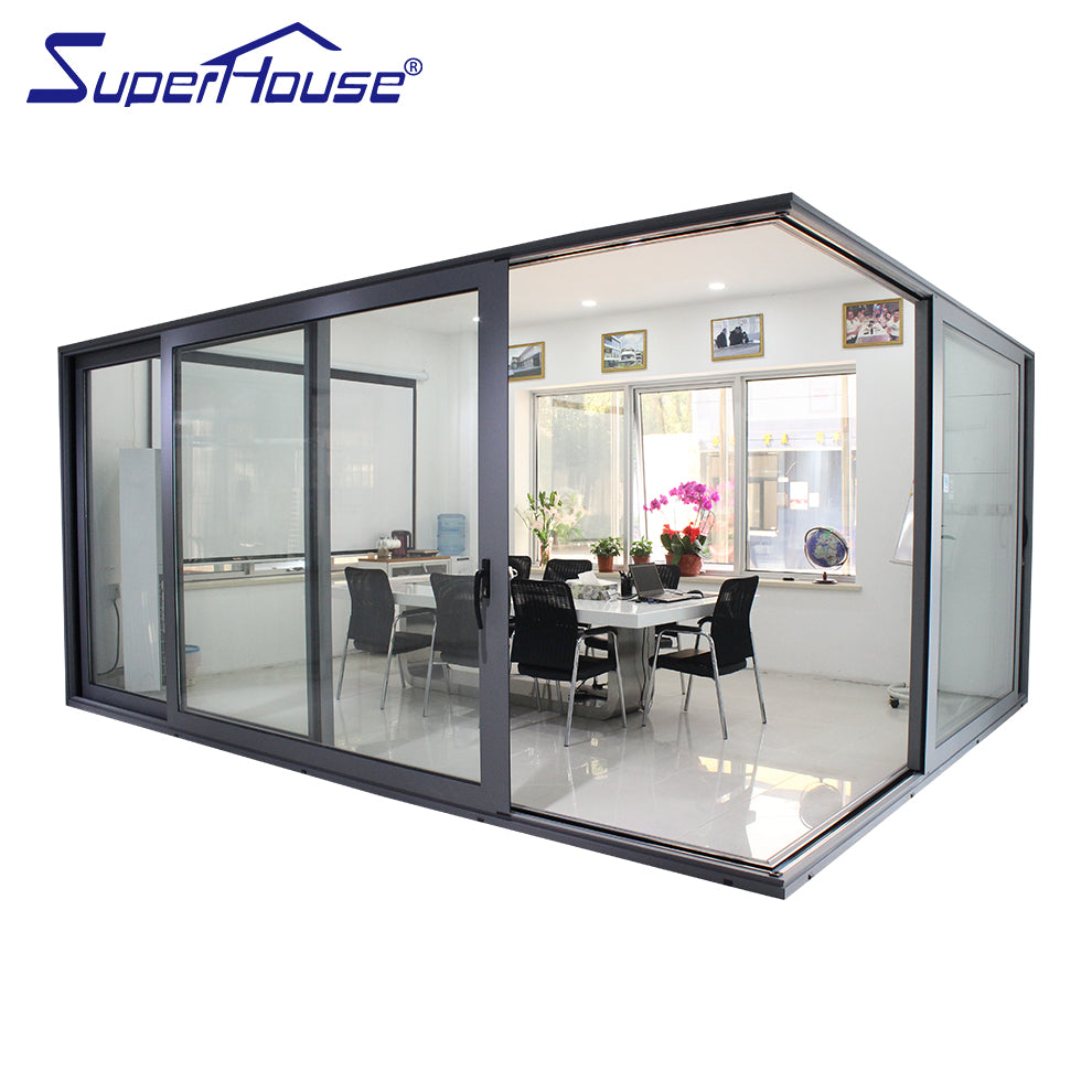 Superhouse Aluminium frame lift and sliding doors used for modern sunroom house