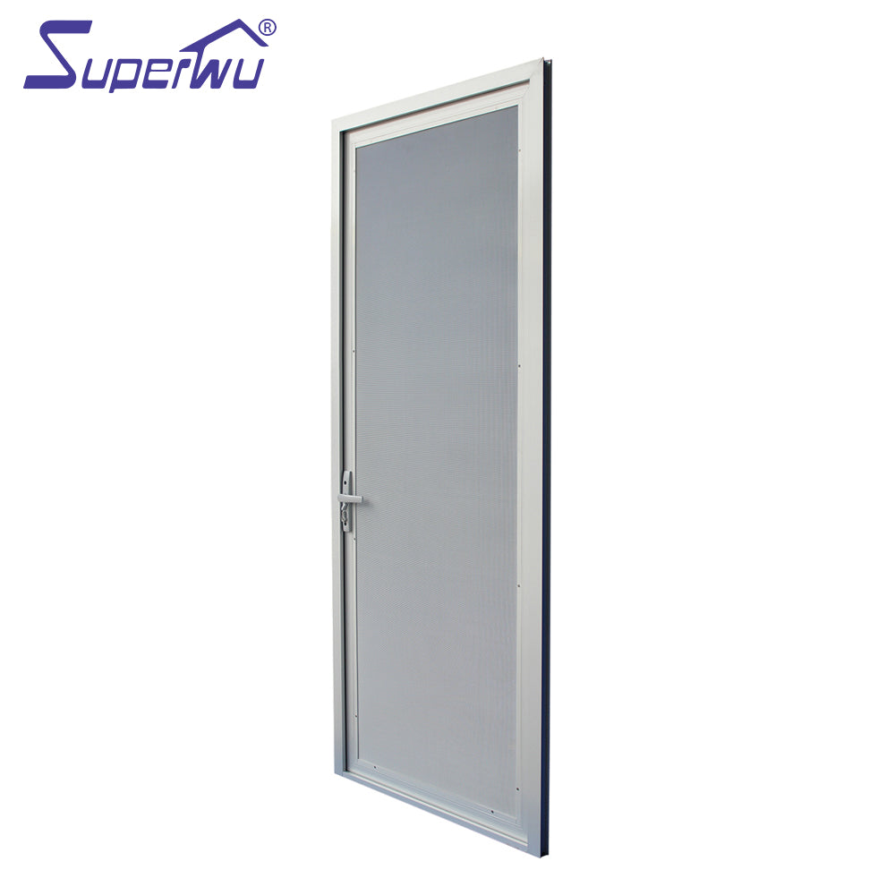 Superwu Single panel security mesh aluminum swing doors exterior aluminum french type hinged doors