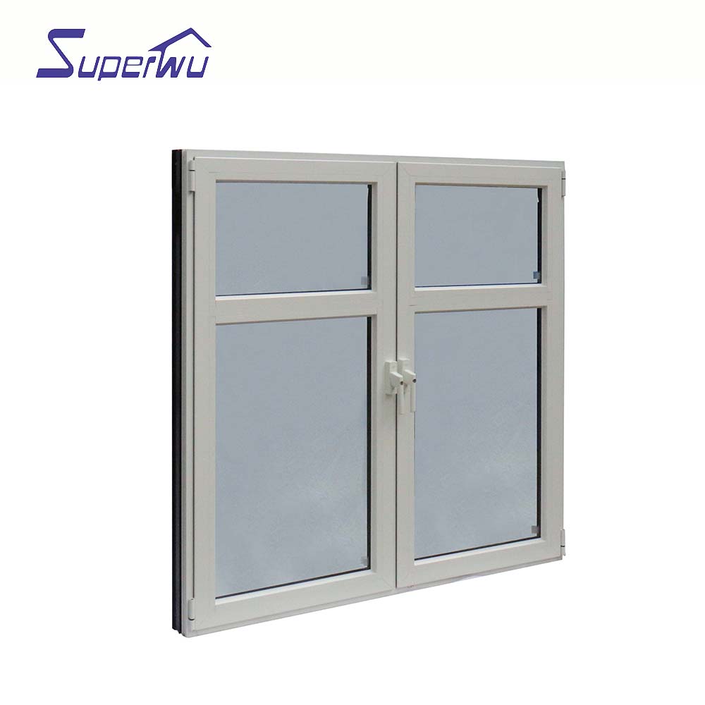 Superwu Customized size Aluminum Clear Glass Casement Window French